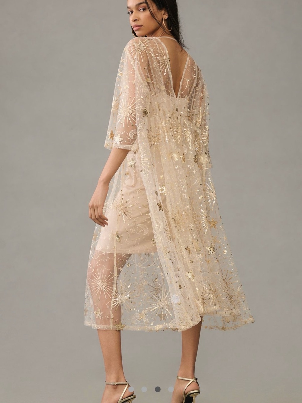 By Anthropologie Beaded Celestial Kaftan Dress - Picture 2 of 2